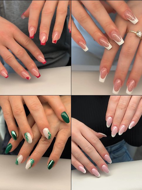 Nail art - zeleni i bijeli dizajni